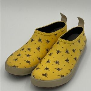 Chooka Size 7 Bumblebee Rubber Rain Slip-On yellow Gardening Women Shoes